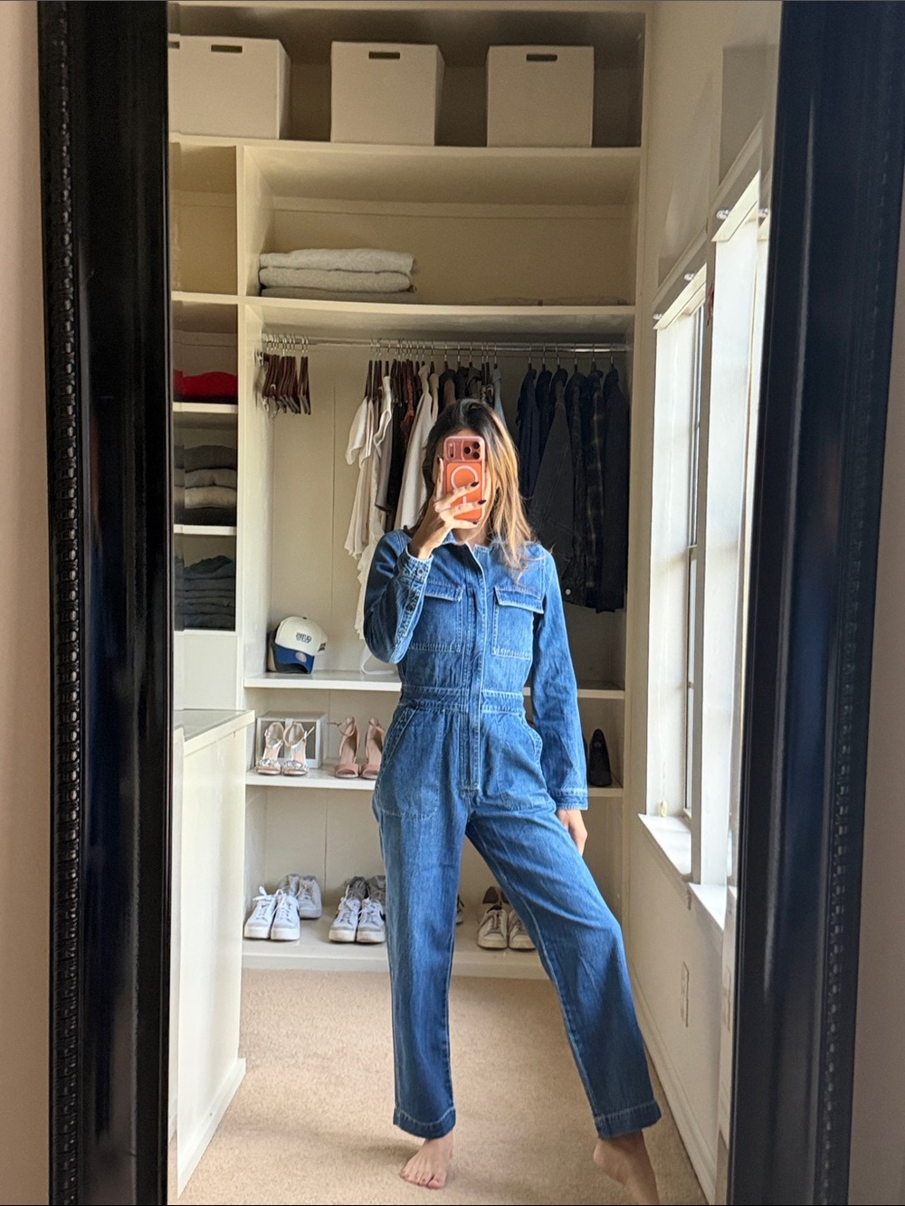Madewell Blue Denim Overalls Jumpsuit